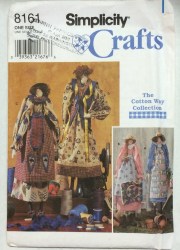 8161 SIMPLICITY 2 23'' TALL FOLK ART CHARACTER DOLLS, CLOTHES PATTERN